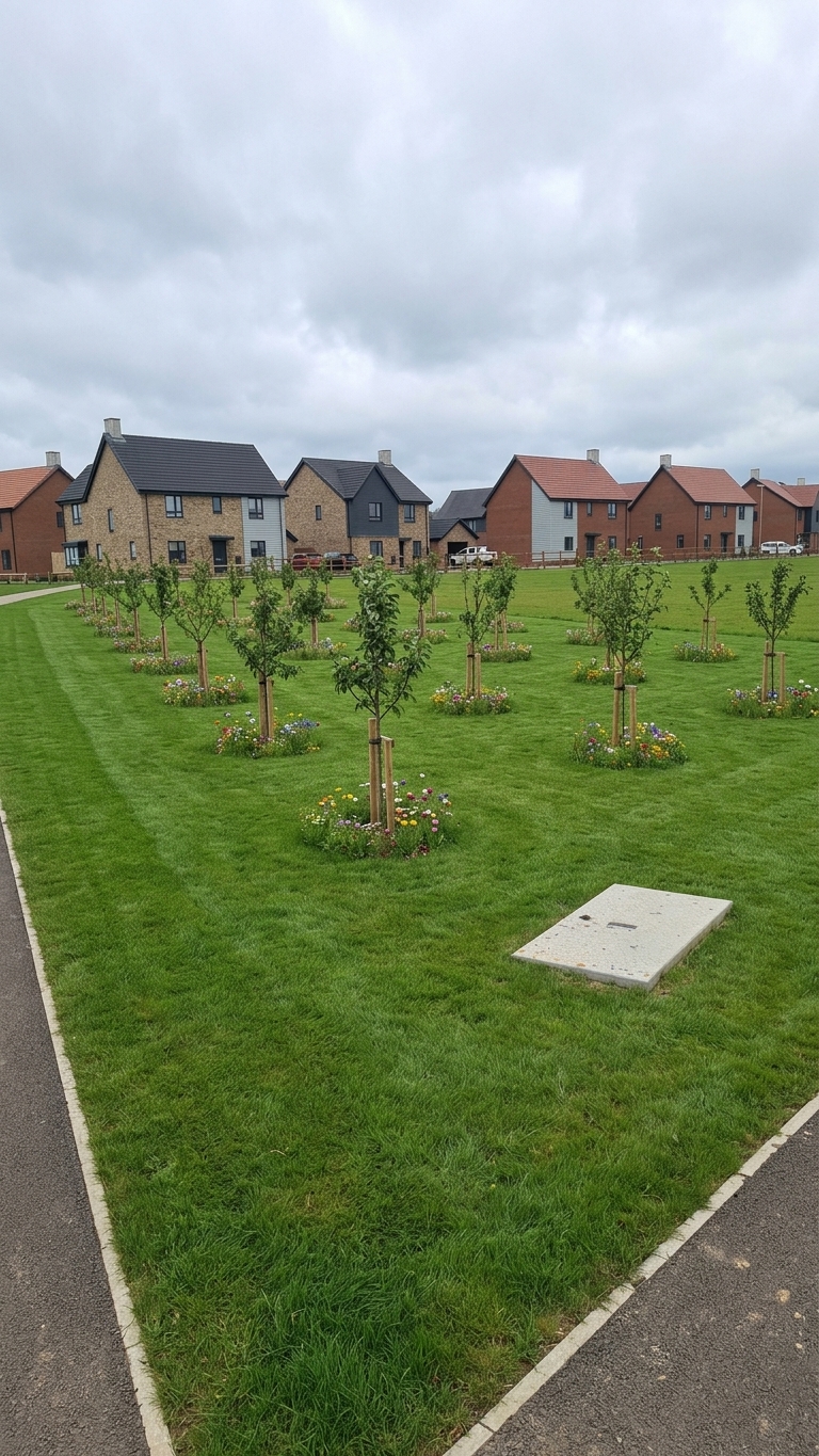 Representation of the planned Community Heritage Orchard planting
